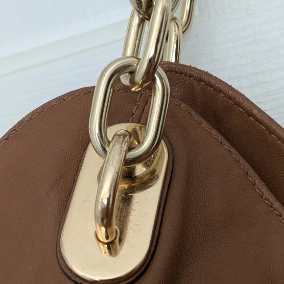 MICHAEL KORS Lydia Large Luxury Designer Brown Leather Hobo  Michael Michael Kors Brown Leather Hobo Shoulder Bag with Gold Hardware .